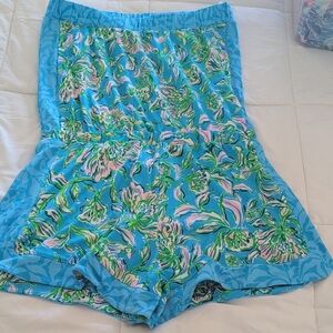 Lilly Pulitzer Blue and Pink Floral Romper
